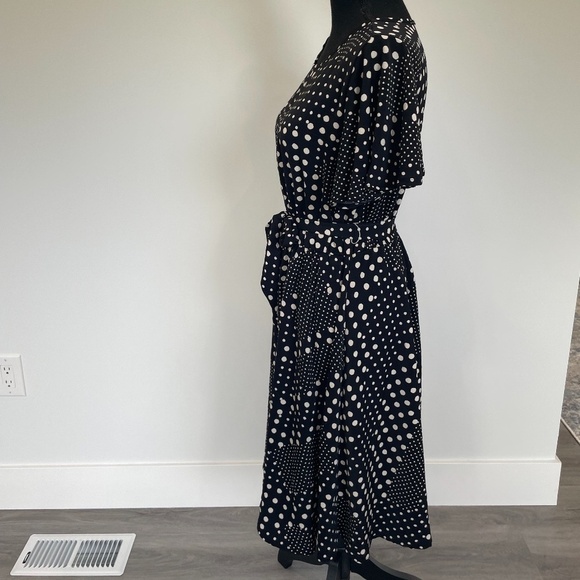 Ces Femme Polka Dot Fit & Flare Blue and White Dress - Picture 5 of 7